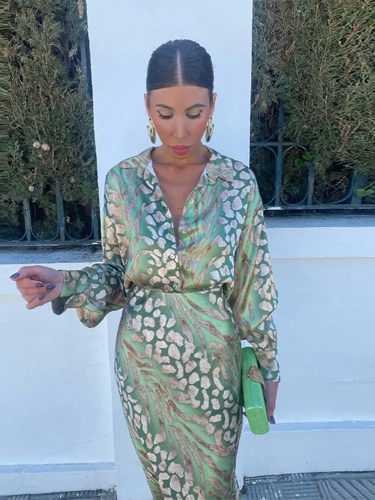 Colourful Summer Set with Luxury Pattern - Elena-Green-S-State of Style