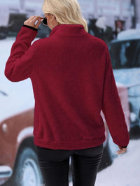 Colourful Sweatshirt with Half Zip - Vera-White-S-State of Style