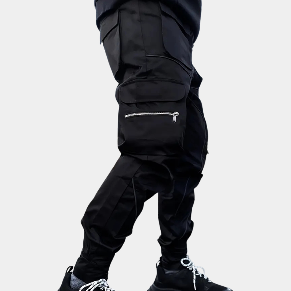 Comfort Fit Cargo Trousers for Men - Ryder-Black-XS-State of Style