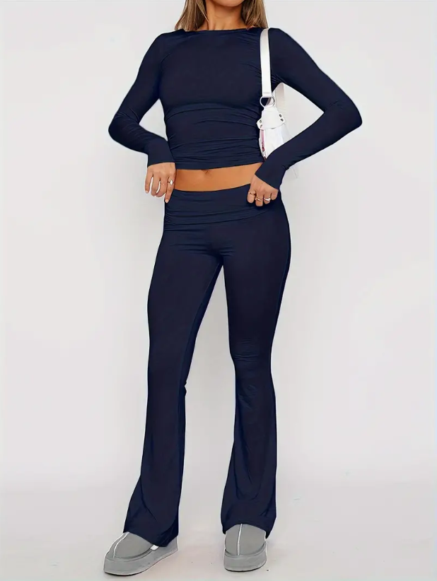 Comfortable 2-Piece Flare Set – Nova-Dark blue-XS-State of Style