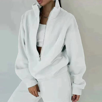 Comfortable 2-Piece Training Set | Elsie Activewear-White-S-State of Style