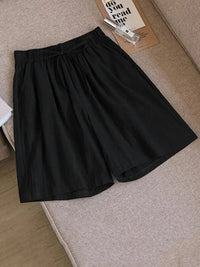 Comfortable & Airy Women's Cotton Shorts with Stretch Waistband – Melina-Black-M-State of Style