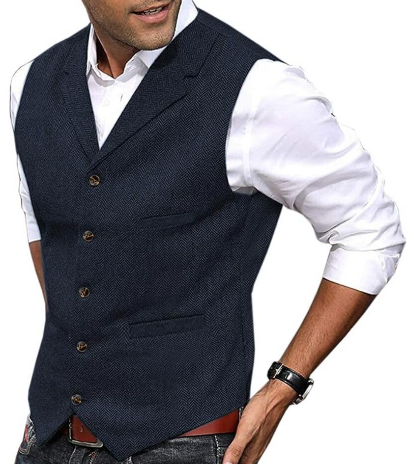 Comfortable and Stylish Gilet for Men - Lars-Dark blue-S-State of Style
