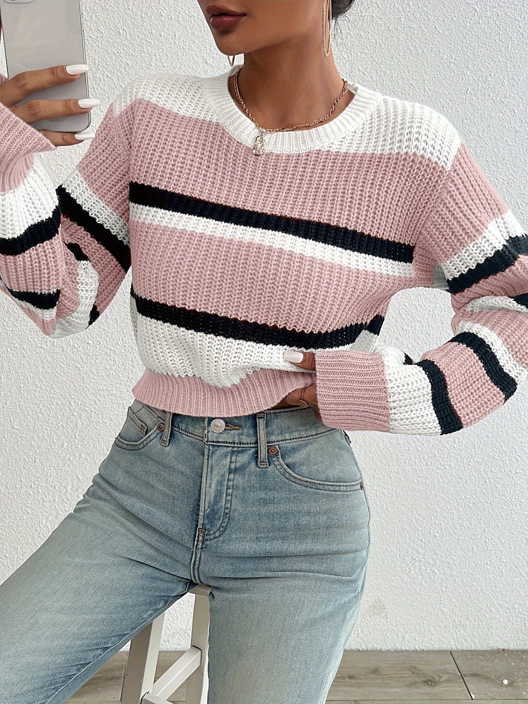 Comfortable and Stylish Knitted Sweater - Sienna-Blue-S-State of Style