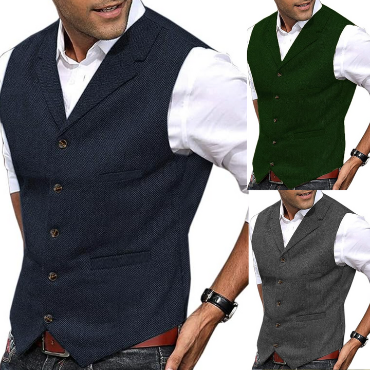 Comfortable and Stylish Men's Waistcoat – Lars-Dark Blue-S-State of Style