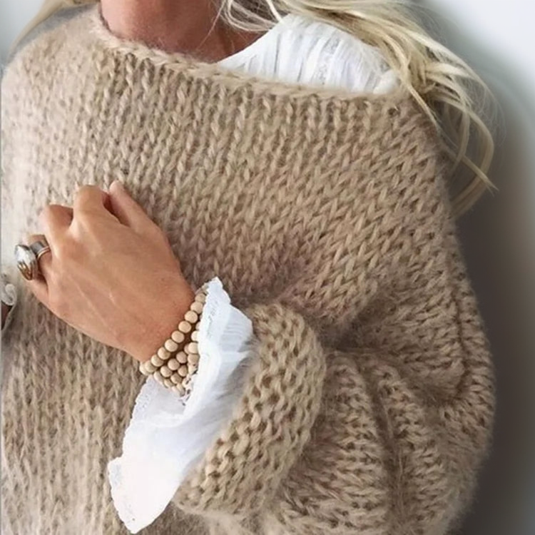 Comfortable and Stylish Sweater for Women - Milena-Khaki-S-State of Style