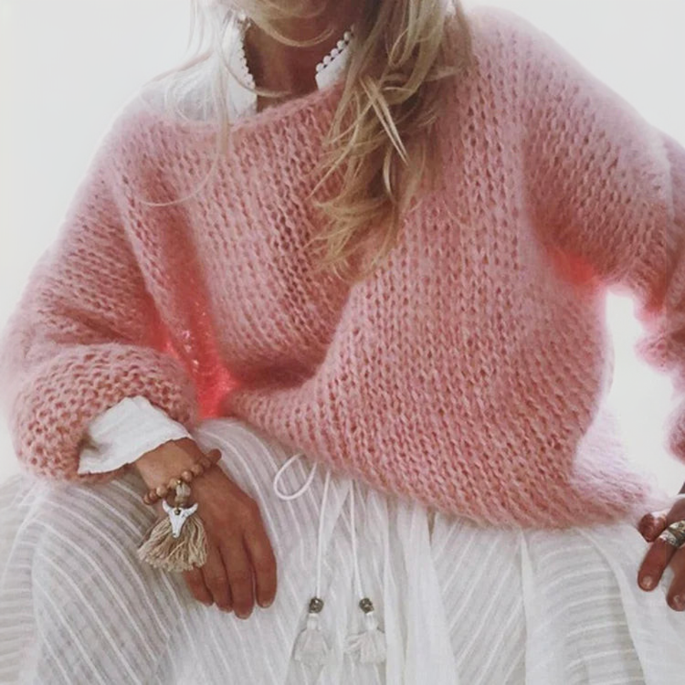 Comfortable and Stylish Sweater for Women - Milena-Light pink-S-State of Style