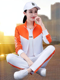 Comfortable and Stylish Women's Tracksuit - Sabine-Orange - White-M-State of Style