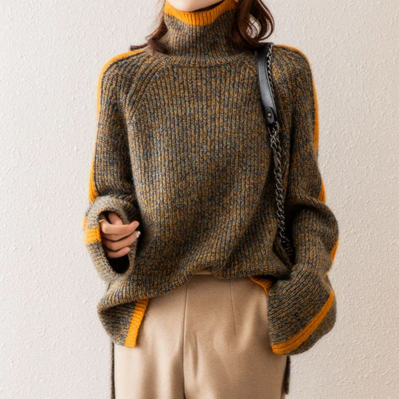 Comfortable and Warm Women's Roll Neck Sweater - Tessa-Grey-M-State of Style