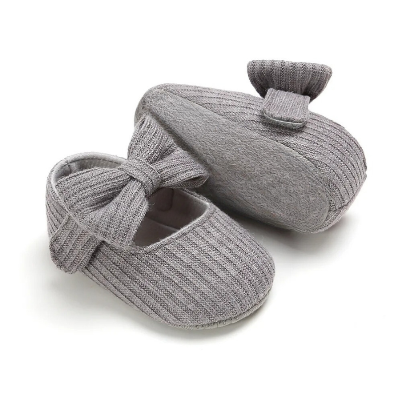 Comfortable Baby Shoes for Little Explorers - MiniSteppers-0-6 Months-Grey Bow-State of Style