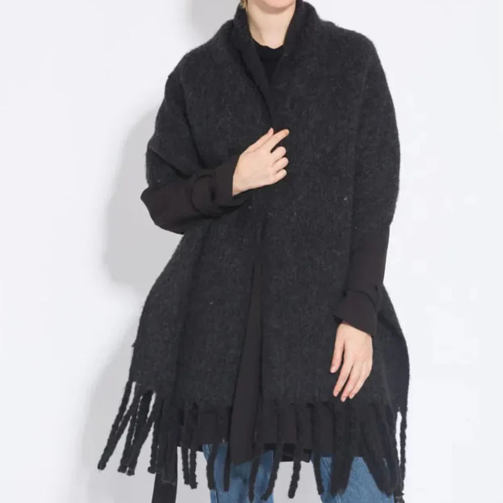 Comfortable Cashmere Scarf for Women - Eloise-Black-State of Style