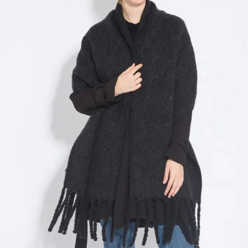 Comfortable Cashmere Scarf for Women - Eloise-Black-State of Style