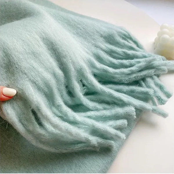 Comfortable Cashmere Scarf for Women - Eloise-Light Green-State of Style