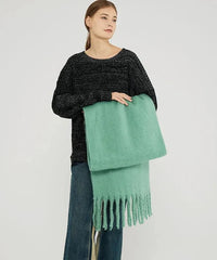 Comfortable Cashmere Scarf for Women - Eloise-Mint Green-State of Style