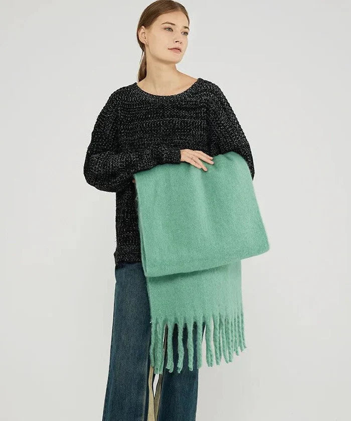 Comfortable Cashmere Scarf for Women - Eloise-Mint Green-State of Style