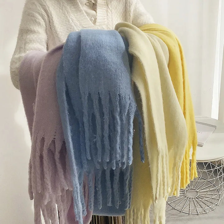 Comfortable Cashmere Scarf for Women - Eloise-White-State of Style