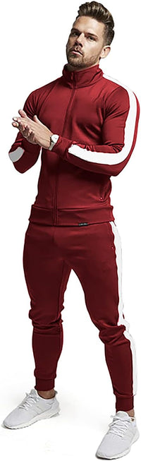 Comfortable Casual Men's Tracksuit - Logan-Green/White-S-State of Style