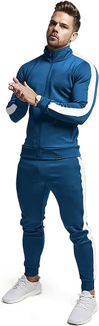Comfortable Casual Men's Tracksuit - Logan-Green/White-S-State of Style