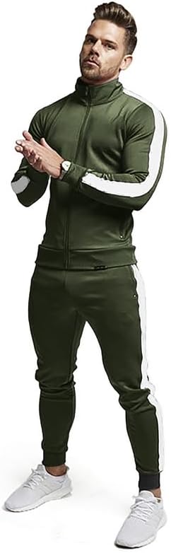Comfortable Casual Men's Tracksuit - Logan-Green/White-S-State of Style