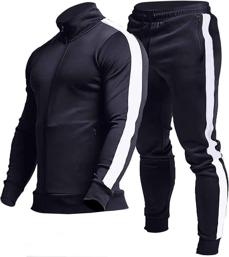 Comfortable Casual Men's Tracksuit - Logan-Navy/White-S-State of Style