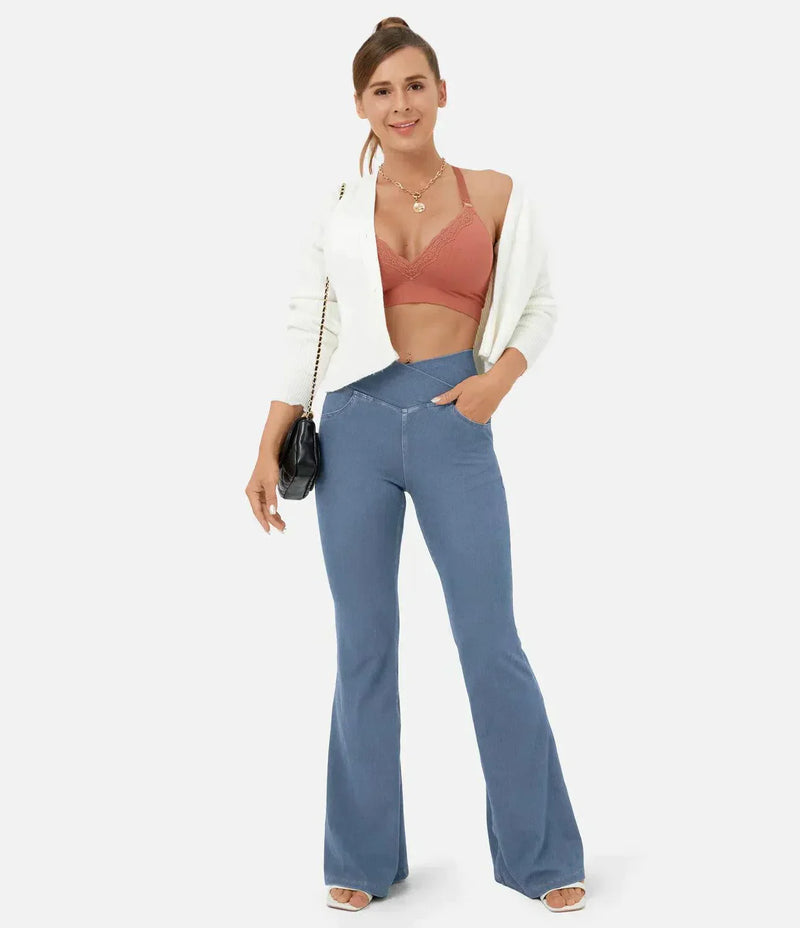 Comfortable Curvy High Waist Jeans - Aria-Light blue-XS-State of Style