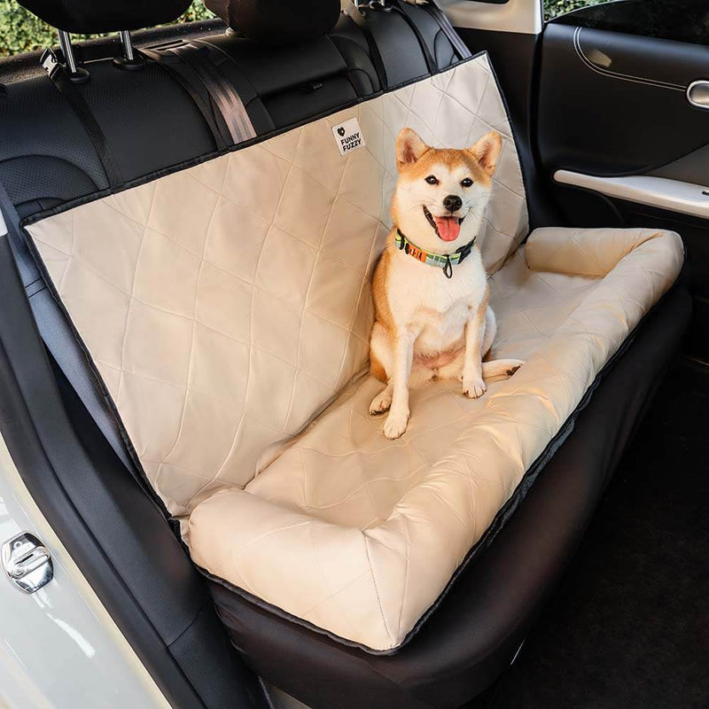 Comfortable Dog Car Bed - RoadPaw-Khaki-State of Style