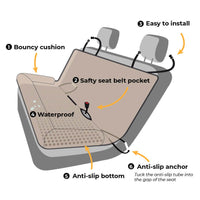 Comfortable Dog Car Bed - RoadPaw-Khaki-State of Style