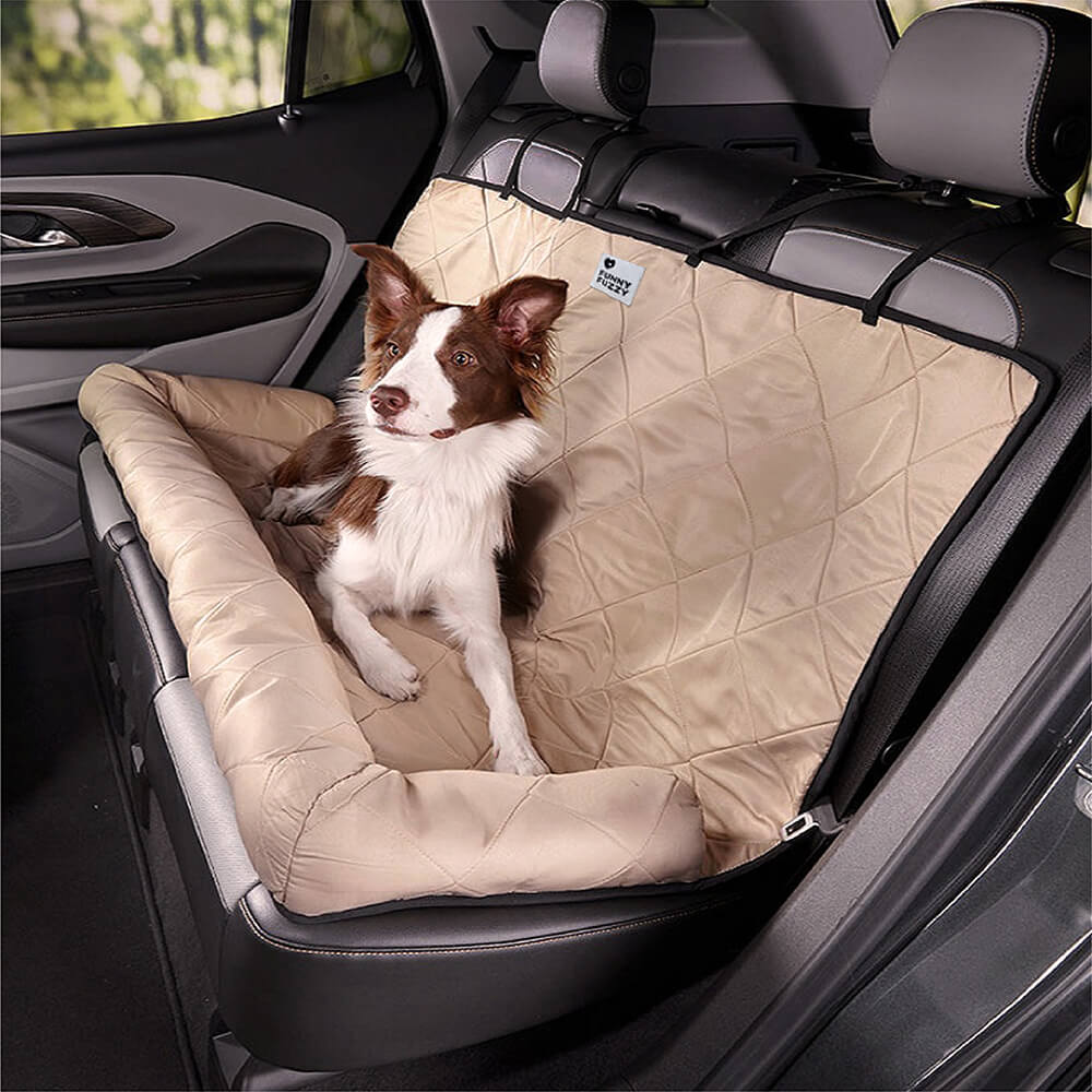 Comfortable Dog Car Bed - RoadPaw-Khaki-State of Style