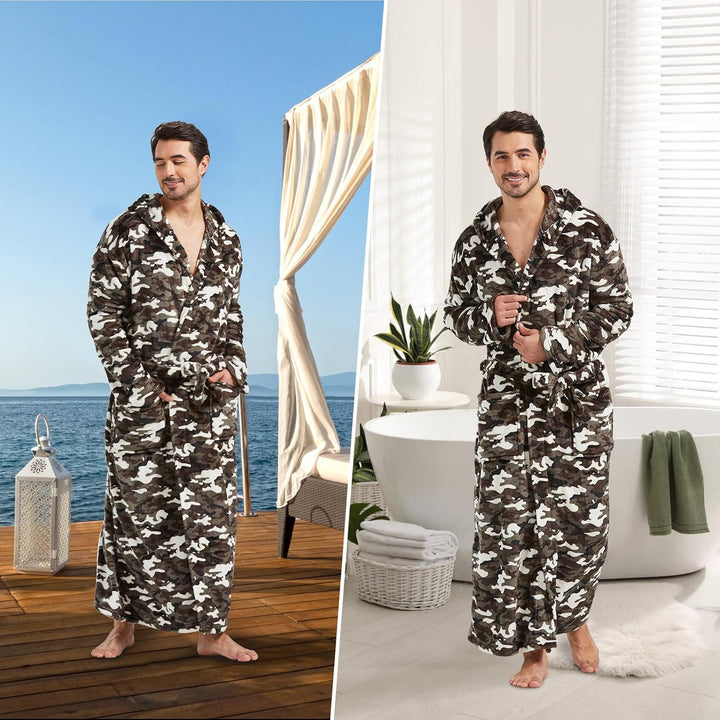 Comfortable Flannel Men's Bathrobe - James-Black-S/M-State of Style