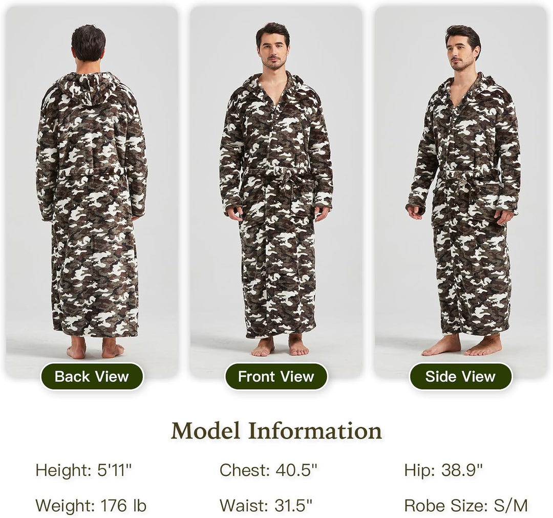 Comfortable Flannel Men's Bathrobe - James-Black-S/M-State of Style