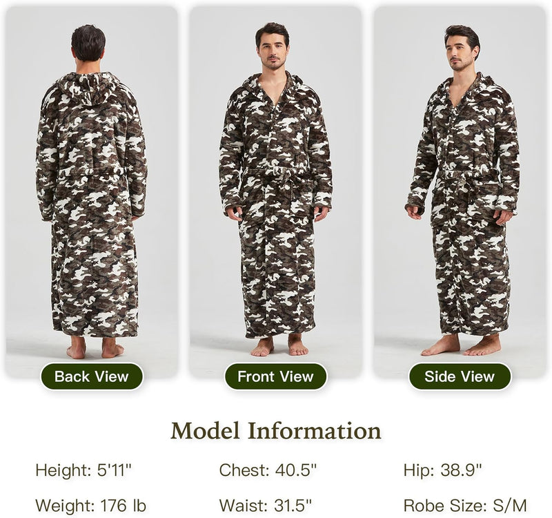 Comfortable Flannel Men's Bathrobe - James-Black-S/M-State of Style
