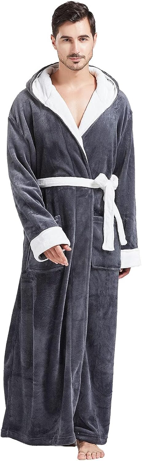 Comfortable Flannel Men's Bathrobe - James-Black-S/M-State of Style
