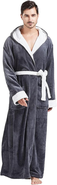 Comfortable Flannel Men's Bathrobe - James-Black-S/M-State of Style