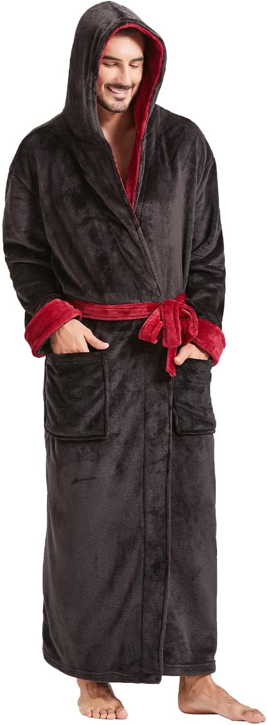 Comfortable Flannel Men's Bathrobe - James-Black-S/M-State of Style