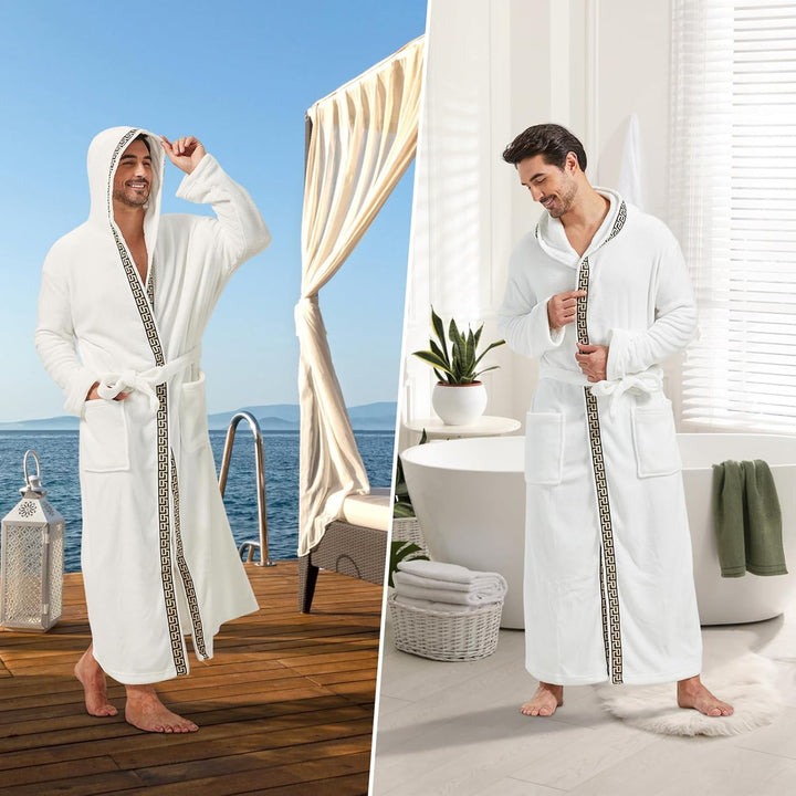 Comfortable Flannel Men's Bathrobe - James-Black-S/M-State of Style