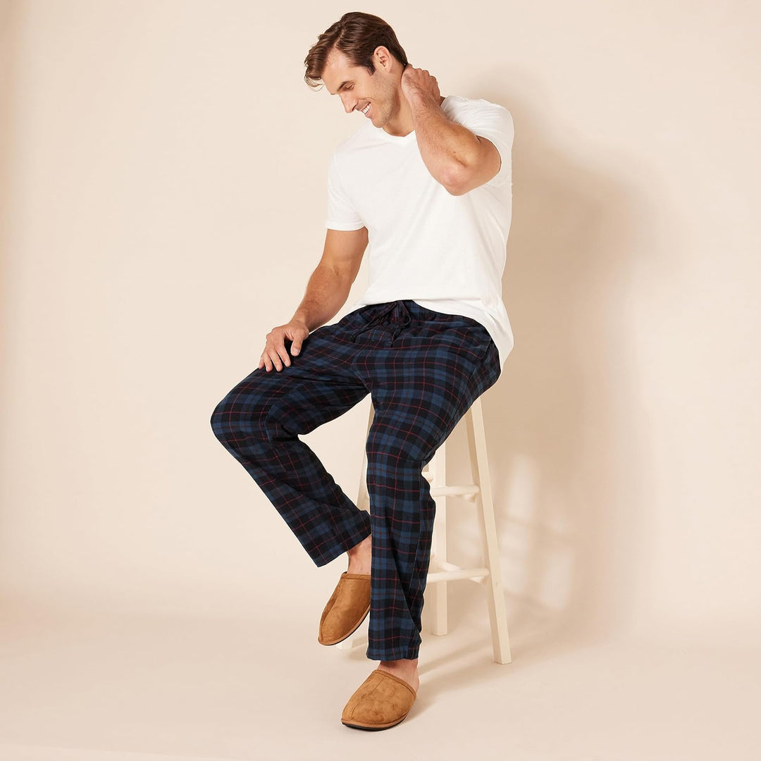 Comfortable Flannel Men's Pyjama Pants - Kyran-Grey White-S-State of Style