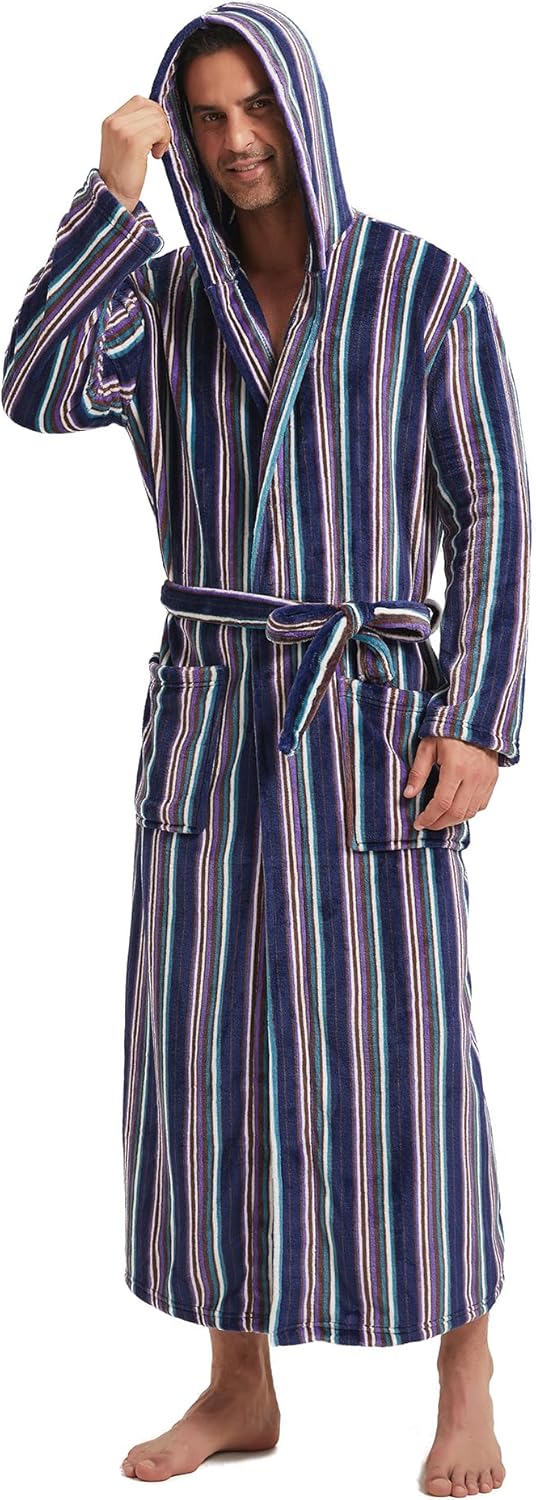 Comfortable Flannel Men's Robe - James-Black-S/M-State of Style