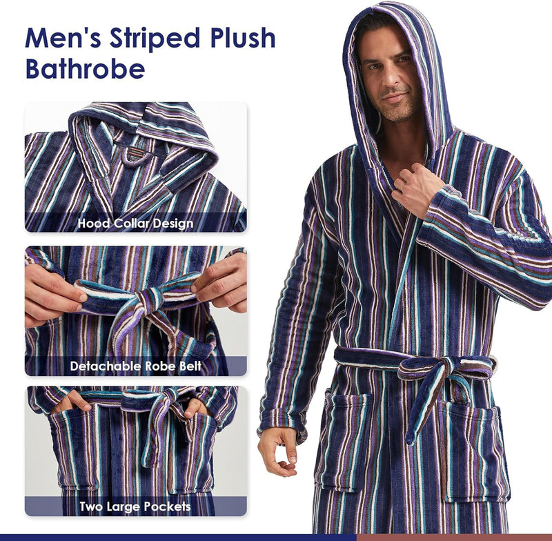 Comfortable Flannel Men's Robe - James-Black-S/M-State of Style