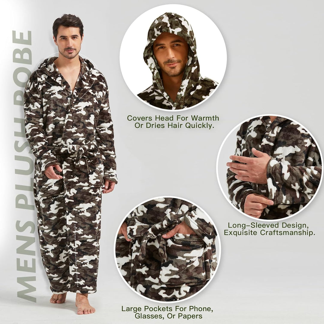 Comfortable Flannel Men's Robe - James-Black-S/M-State of Style