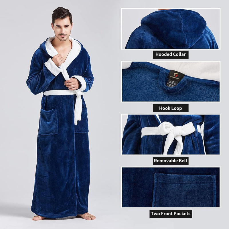 Comfortable Flannel Men's Robe - James-Black-S/M-State of Style