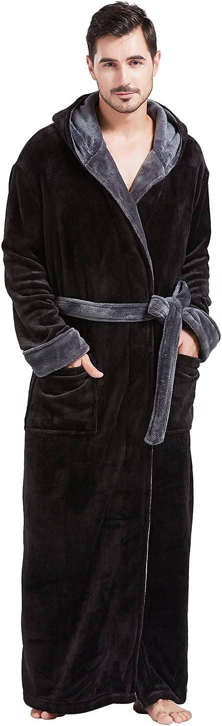 Comfortable Flannel Men's Robe - James-Black-S/M-State of Style