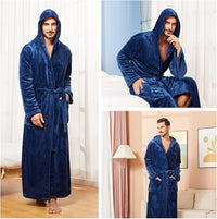 Comfortable Flannel Men's Robe - James-Black-S/M-State of Style