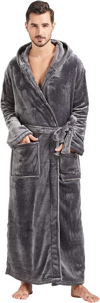 Comfortable Flannel Men's Robe - James-Grey-S/M-State of Style