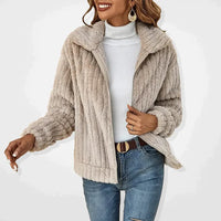 Comfortable Fleece Ladies' Jacket - Charlotte-Apricot-S-State of Style