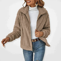 Comfortable Fleece Ladies' Jacket - Charlotte-Khaki-S-State of Style