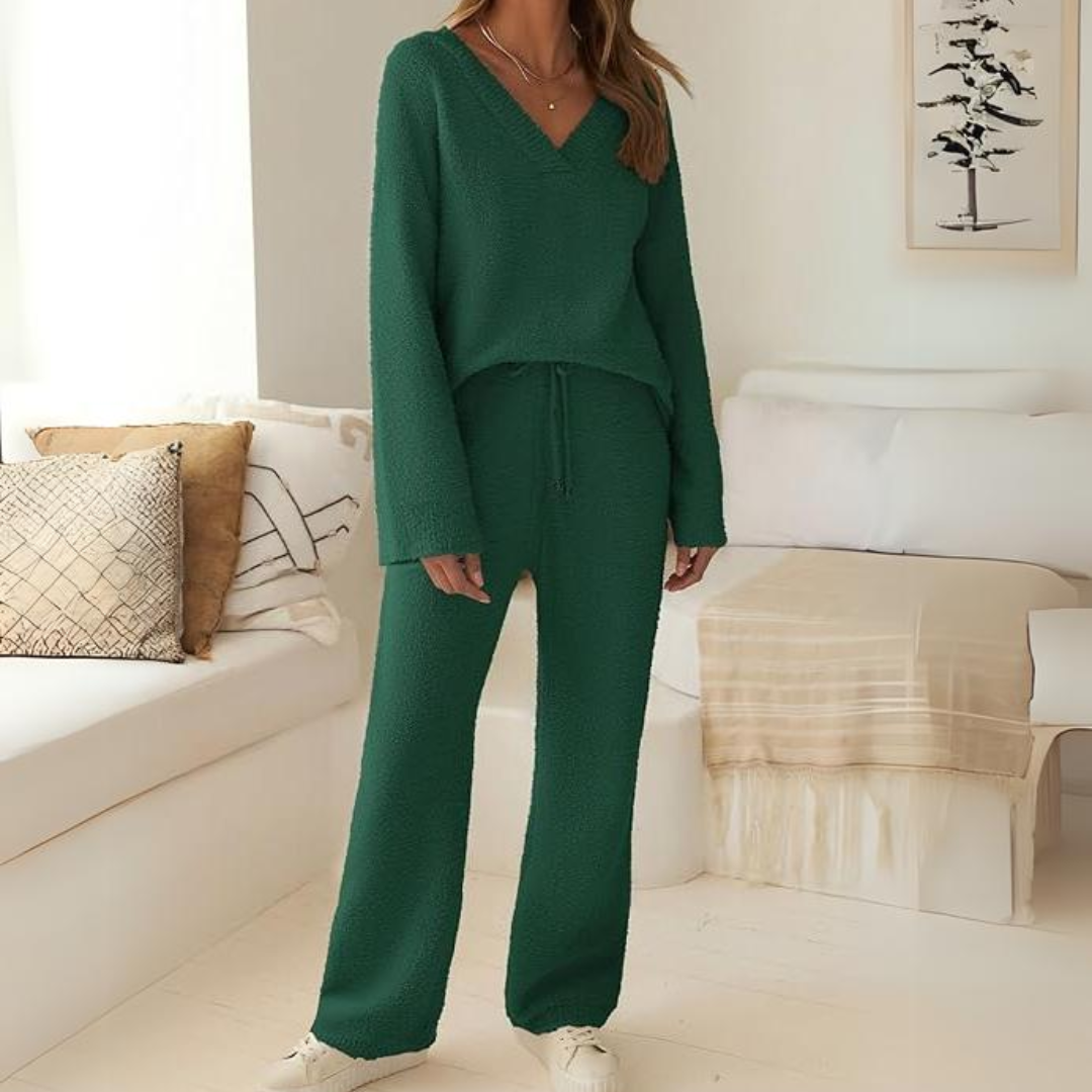 Comfortable Fleece Lounge Set - Rianne-Beige-S-State of Style