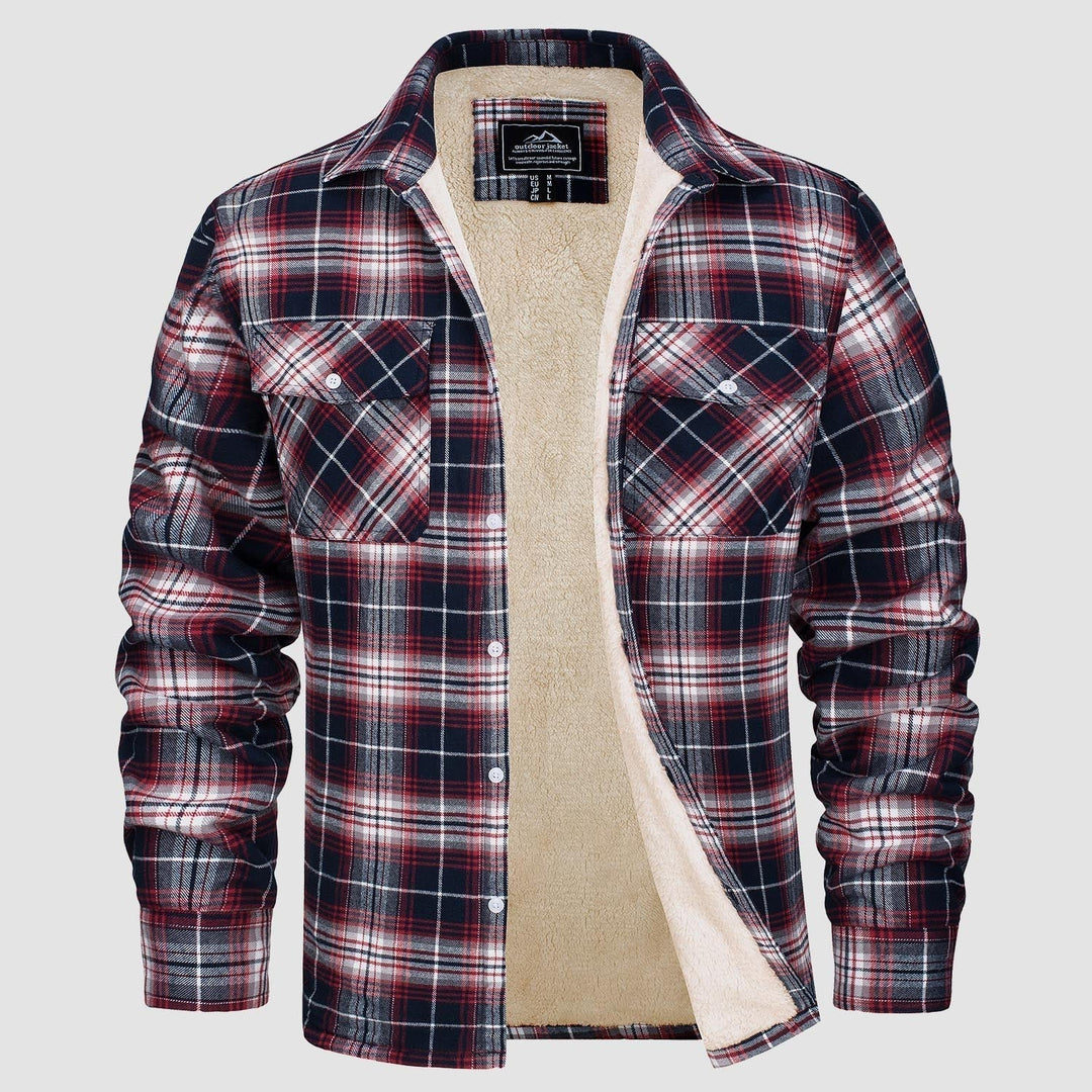Comfortable Fleece Shirt - Ruben-White Red-S-State of Style