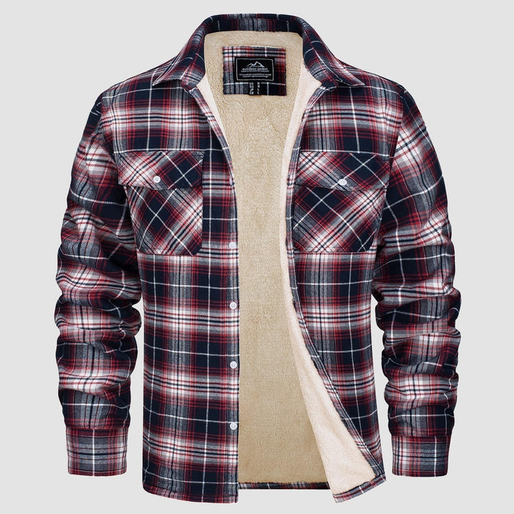 Comfortable Fleece Shirt - Ruben-White Red-S-State of Style