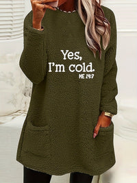 Comfortable Fleece Sweatshirt with Print - Luna-Army Green-S-State of Style