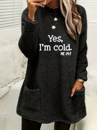 Comfortable Fleece Sweatshirt with Print - Luna-Black-S-State of Style